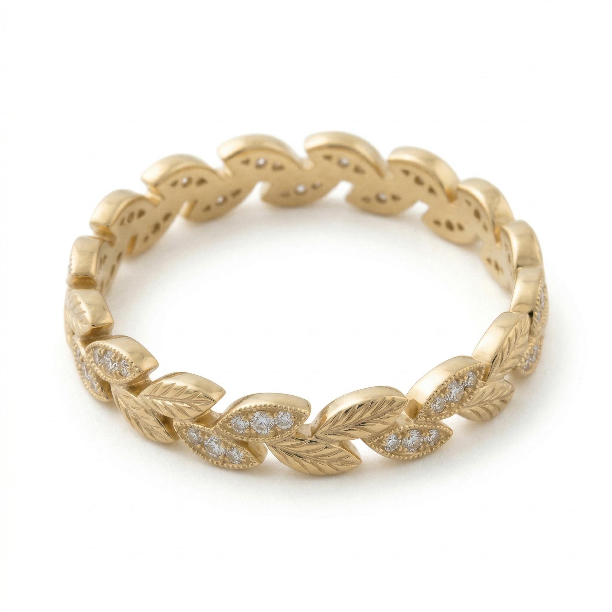 0.7 ct.tw Olive Branch Round Cut S925 Silver Wedding Band