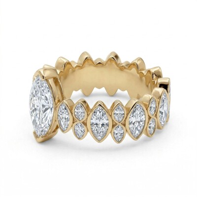 9.2ct.tw Wavy Marquise Cut Fashion Engagement Ring