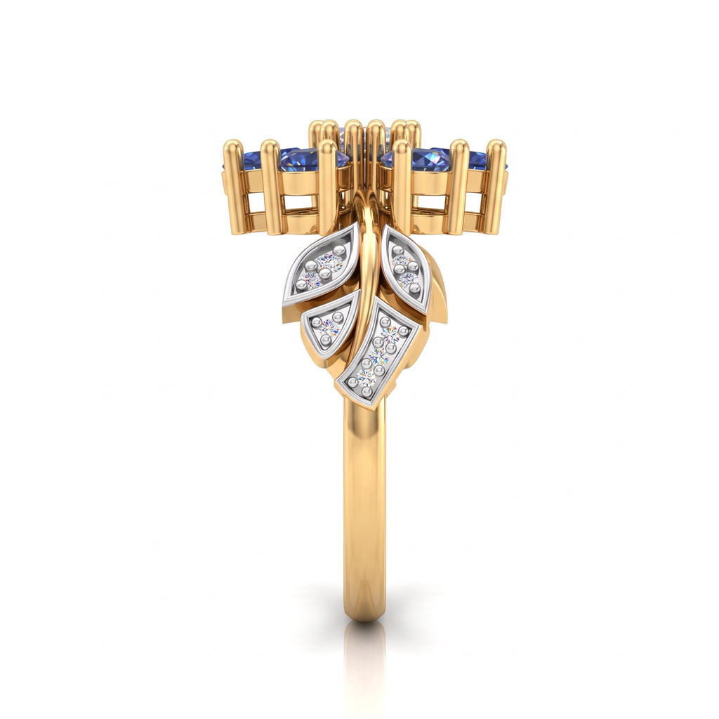 1.19 ct.tw. Nature-inspired Floral Blue Pear Cut S925 Silver Ring 1.19 ct.tw. Nature-inspired Floral Blue Pear Cut S925 Silver Ring