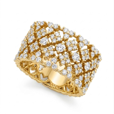 3.7 ct.tw Sparkling Round Cut S925 Silver Width Women's Band