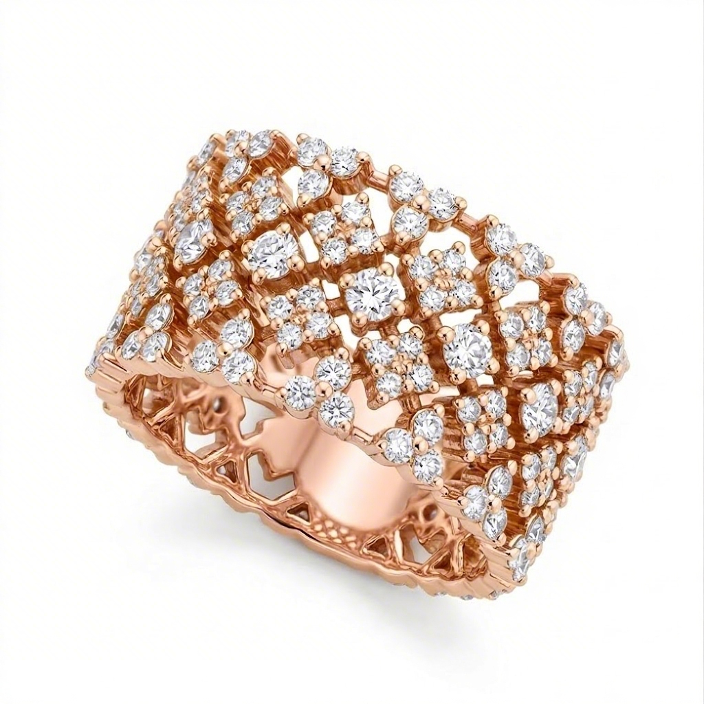 3.7 ct.tw Sparkling Round Cut S925 Silver Width Women's Band