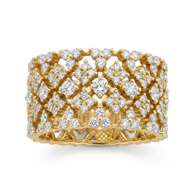 3.7 ct.tw Sparkling Round Cut S925 Silver Width Women's Band