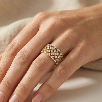 3.7 ct.tw. Sparkling Round Cut S925 Silver Width Women's Band