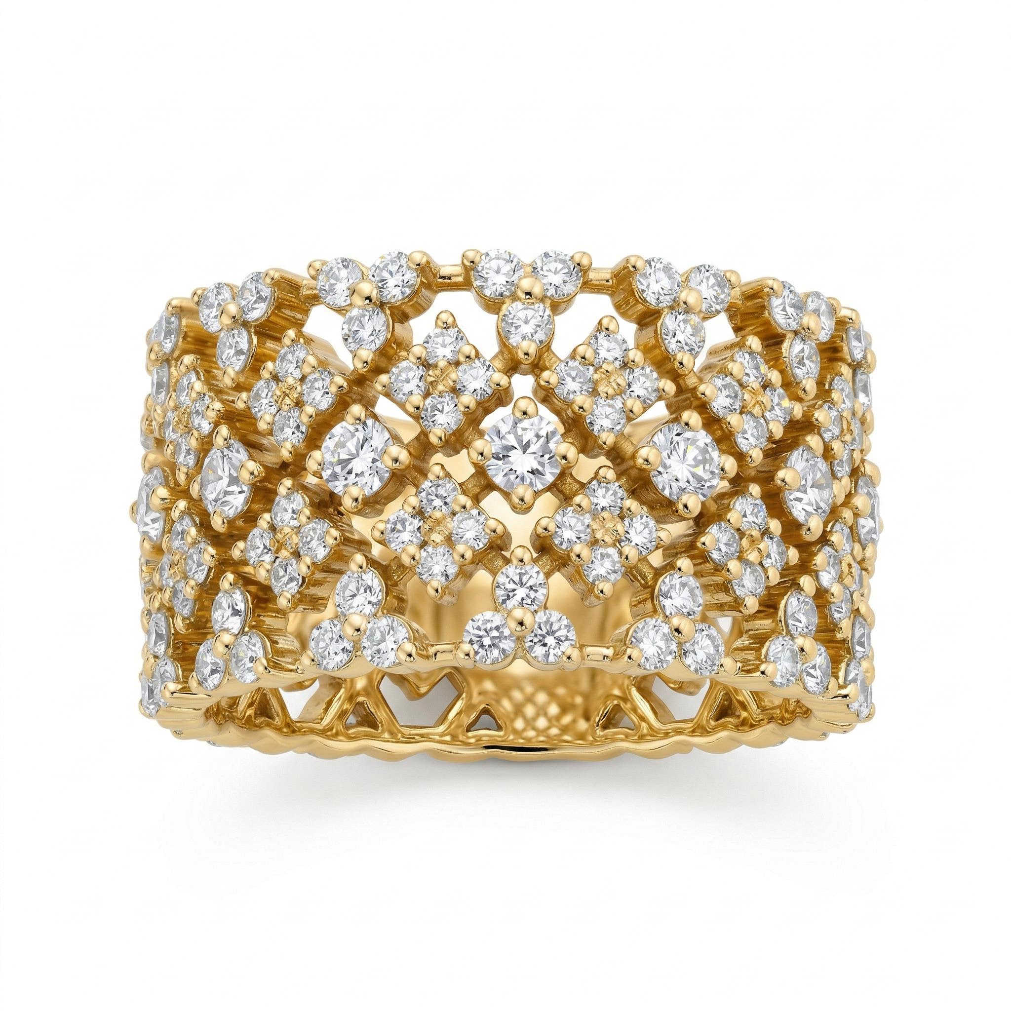 3.7 ct.tw. Sparkling Round Cut S925 Silver Width Women's Band