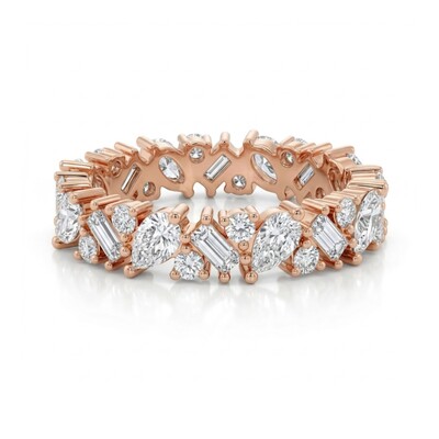 4.4 ct.tw Mixed Shape Stone S925 Silver Wedding Band