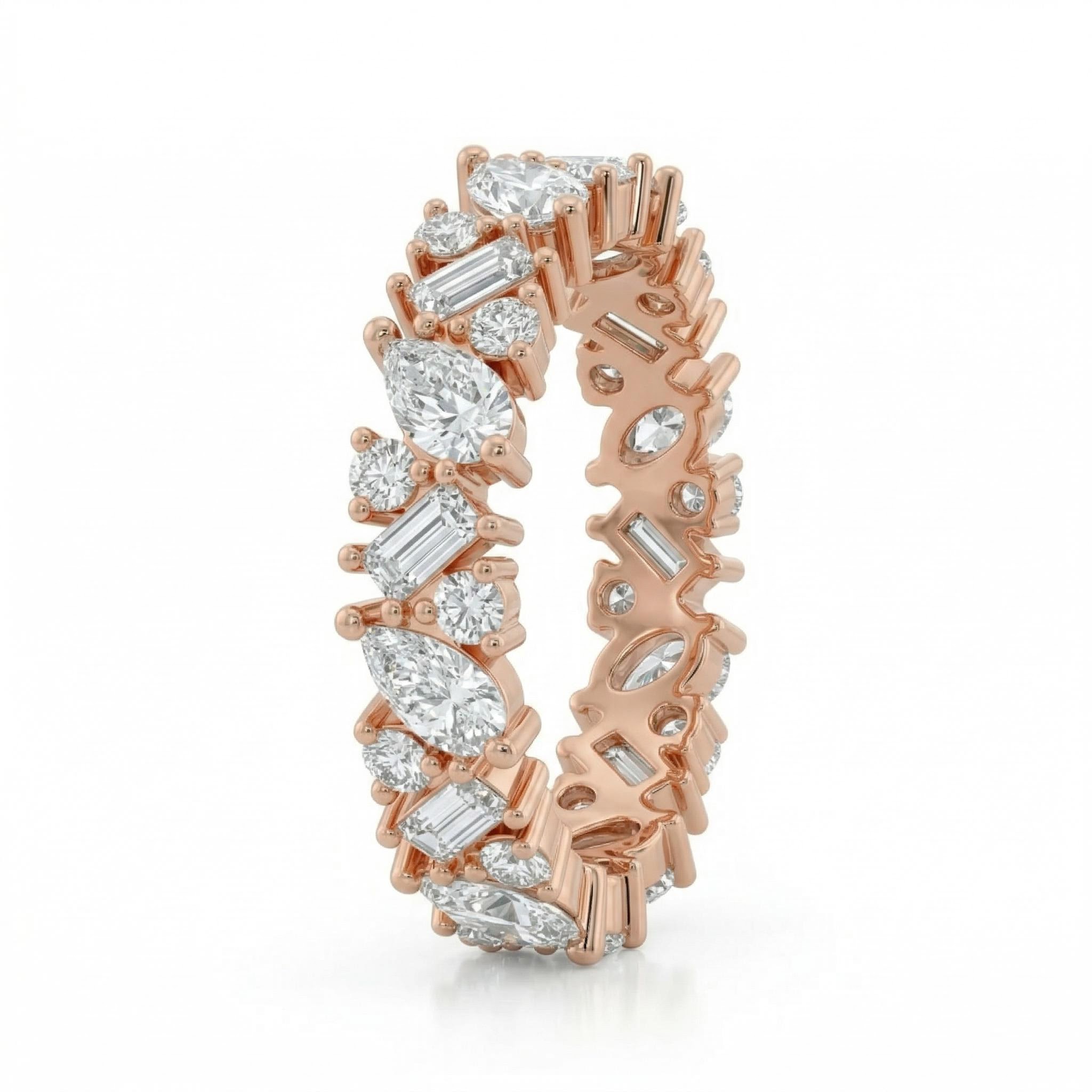 3.33ct.tw. Mixed Shape Stone S925 Silver Wedding Band