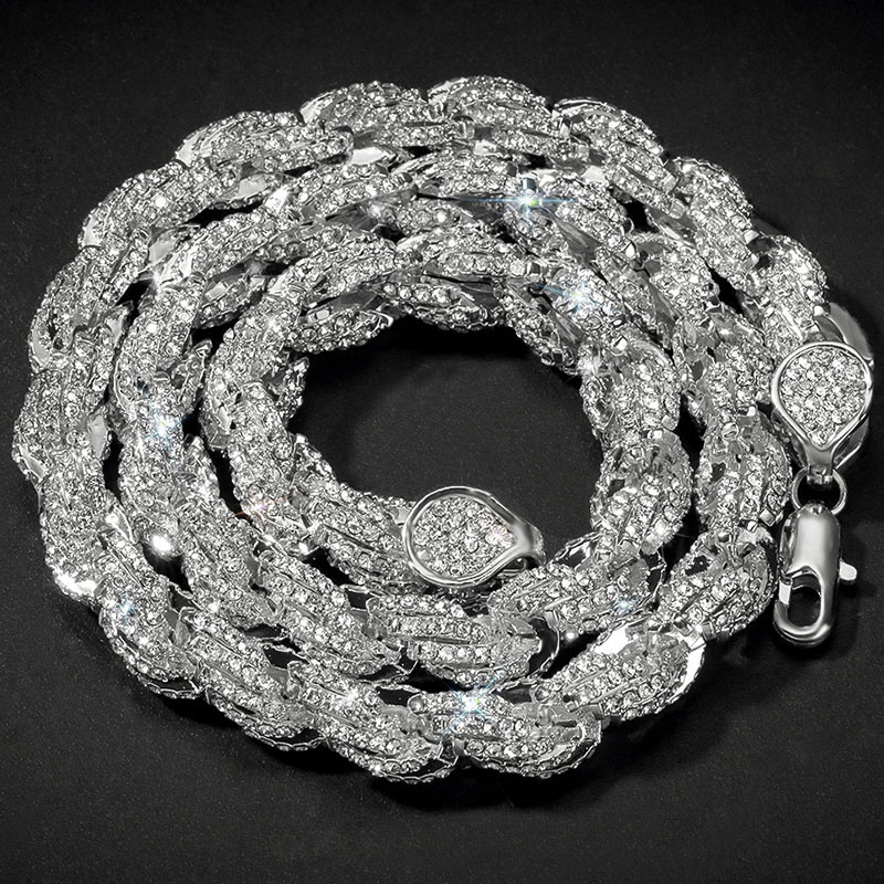9mm Iced Out Rope Chain and Bracelet Set