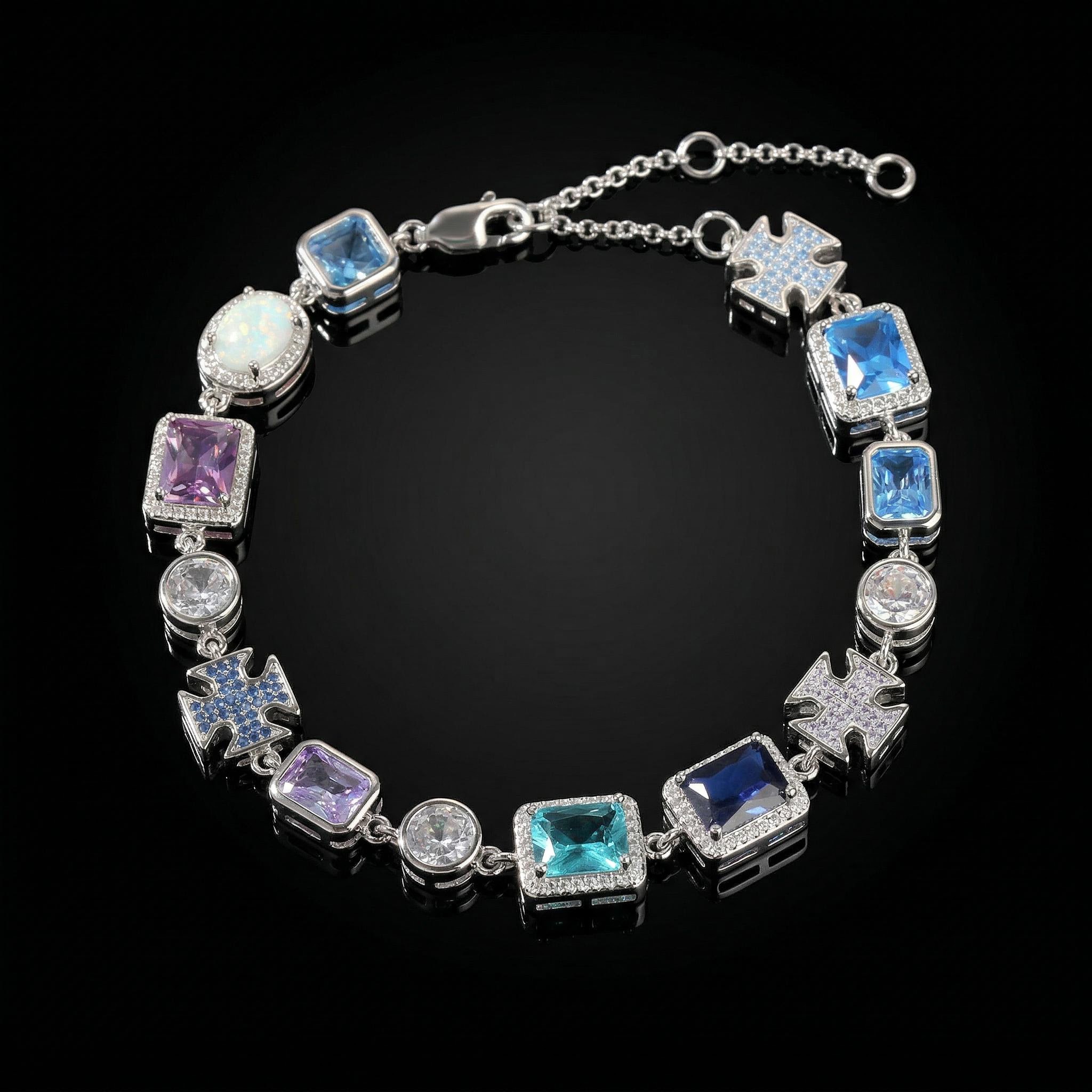 Iced Out 10mm Multicolored Gemstones Bracelet