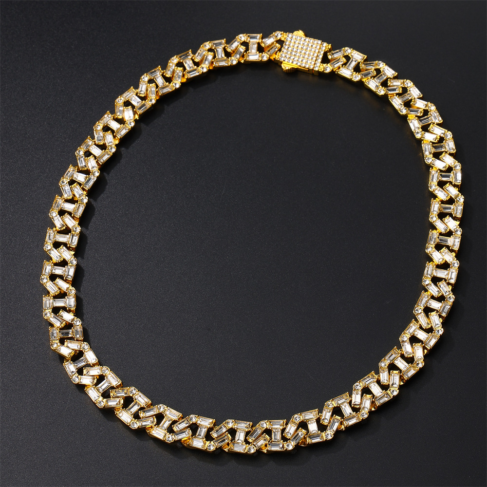 13mm Iced Baguette Cuban Link Chain