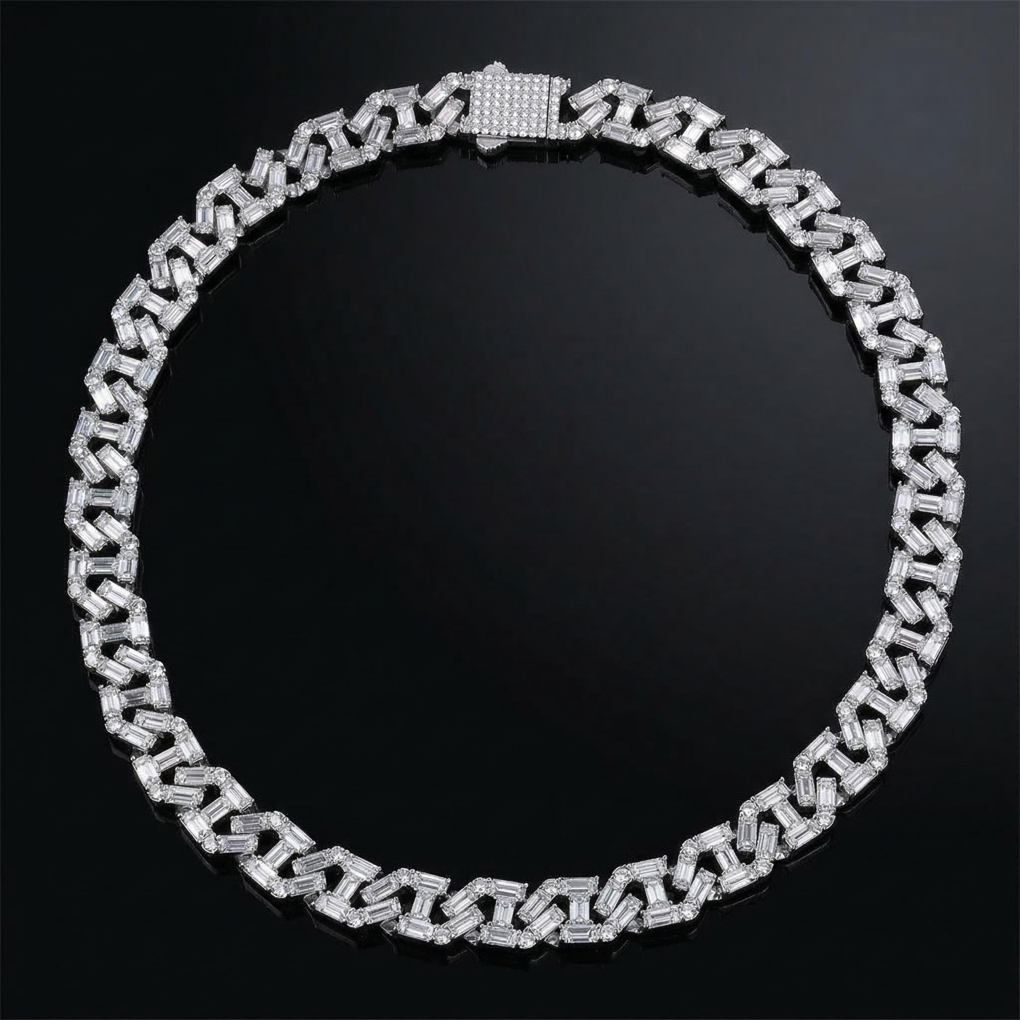 13mm Iced Baguette Cuban Link Chain