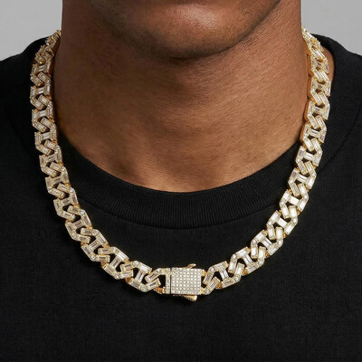 13mm Iced Baguette Cuban Link Chain