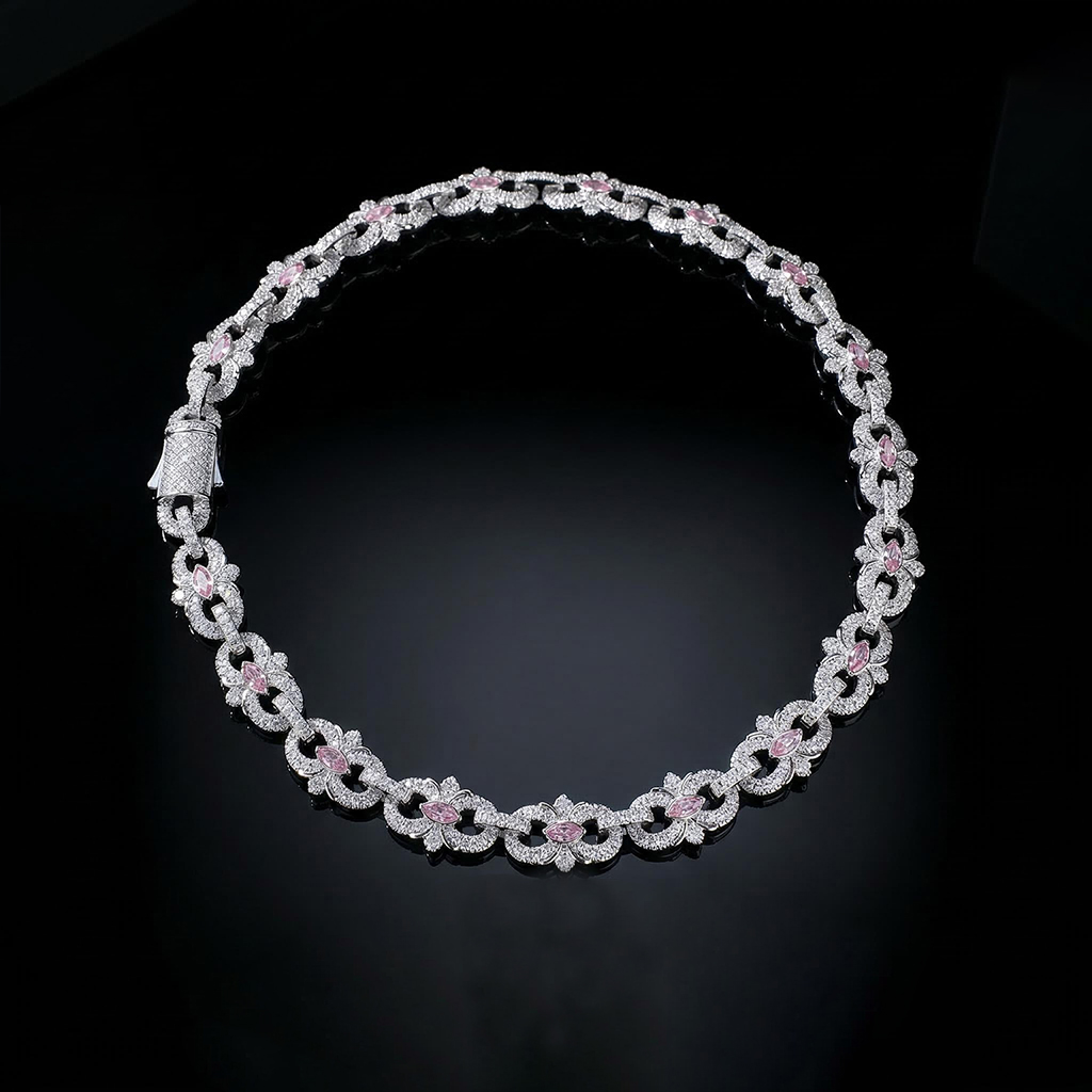 16mm Iced Out Marquise-Cut Infinity Flower Chain