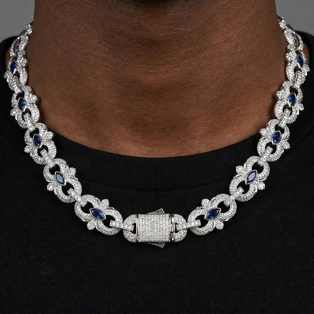 16mm Iced Out Marquise-Cut Infinity Flower Chain
