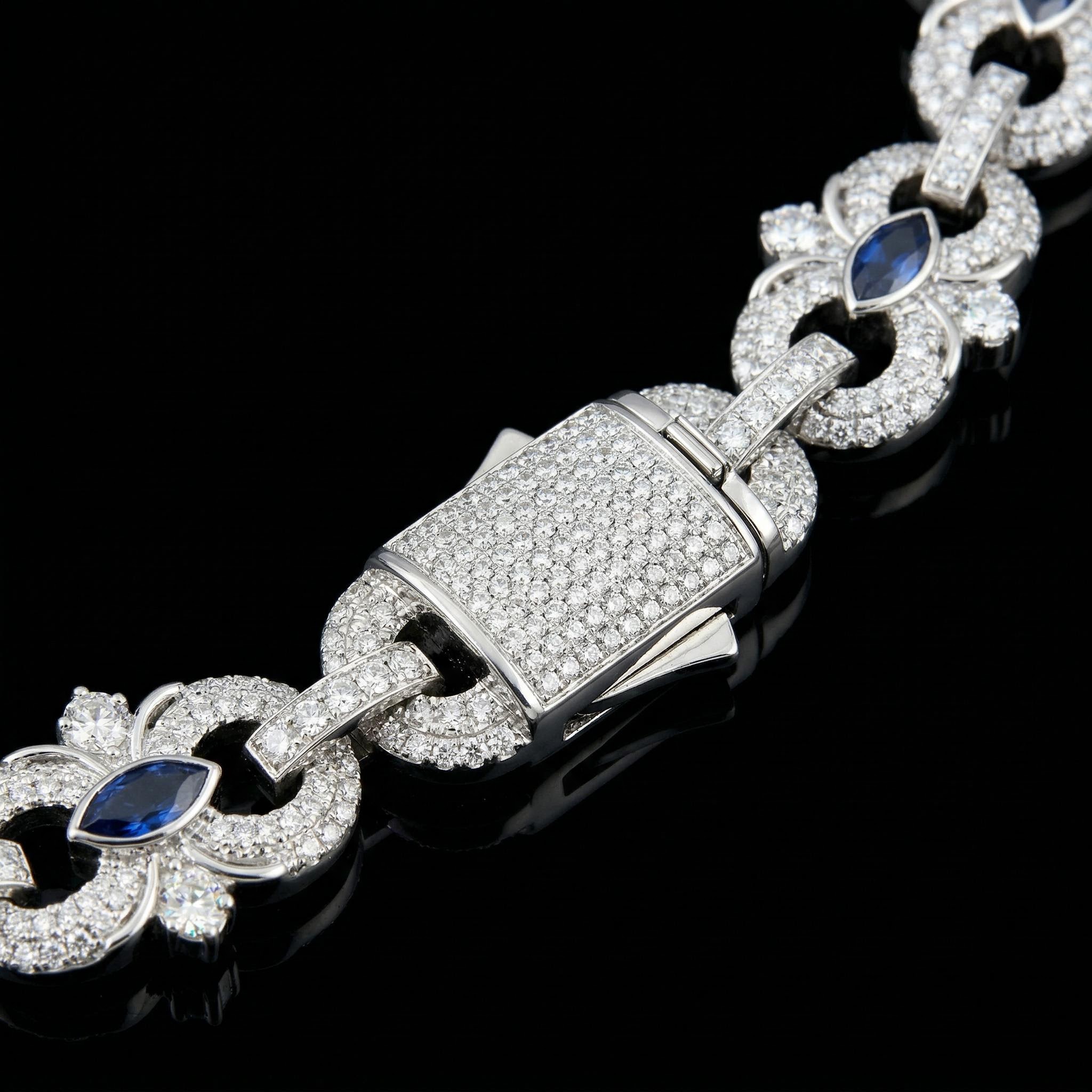 16mm Iced Out Marquise-Cut Infinity Flower Chain