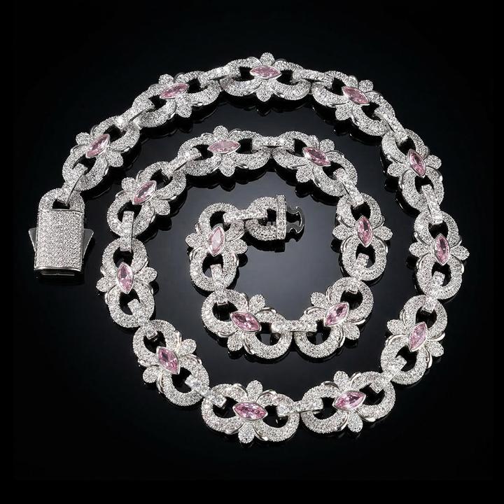 16mm Iced Out Marquise-Cut Infinity Flower Chain
