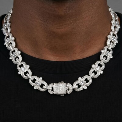 16mm Iced Out Marquise-Cut Infinity Flower Chain