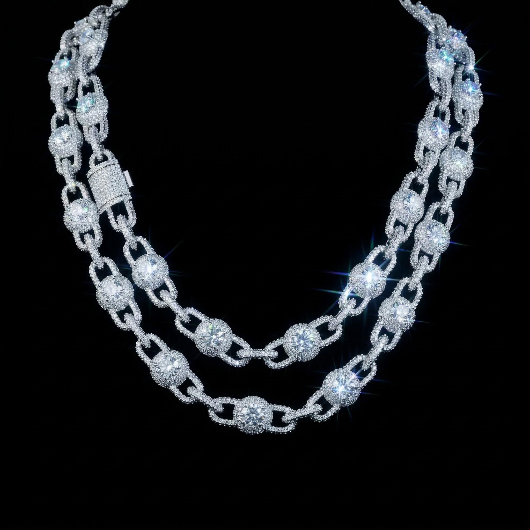 12mm Iced Out Ball Chain 12mm Iced Out Ball Chain