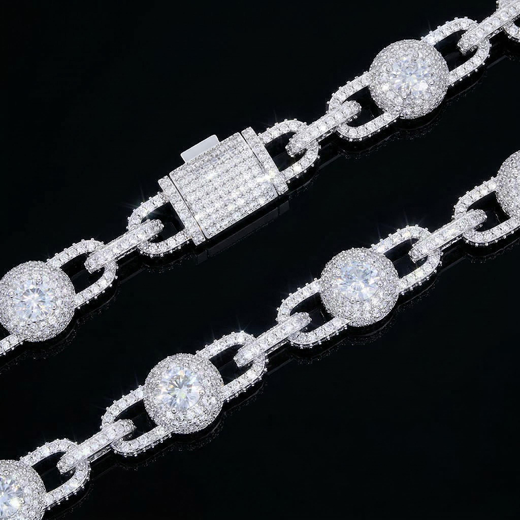 12mm Iced Out Ball Chain 12mm Iced Out Ball Chain