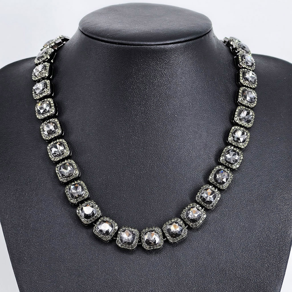 12mm Clustered Tennis Chain in Balck Gold 12mm Clustered Tennis Chain in Balck Gold