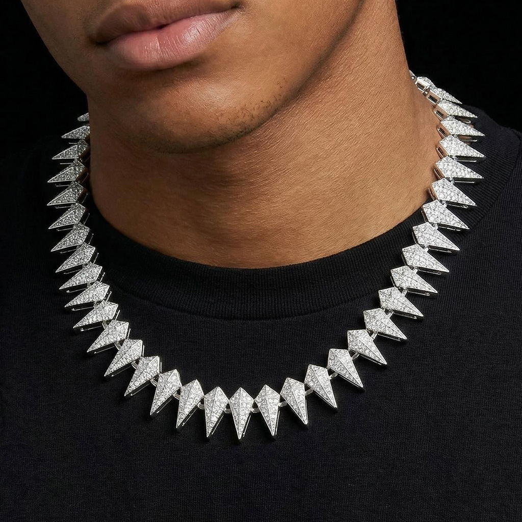 14mm Iced Out Spiked Chain