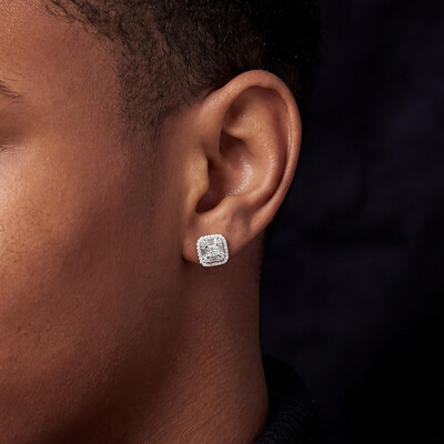 Iced Out Princess & Baguette Cut Earrings