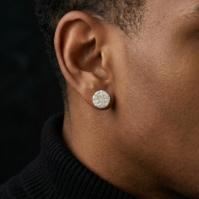 Iced Out Marquise & Princess Cut Round Cluster Earrings
