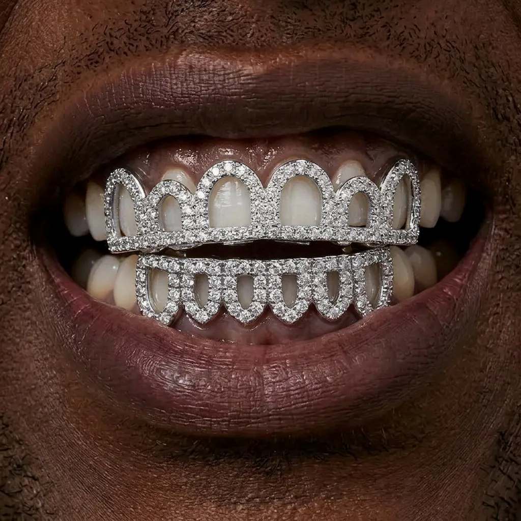 Iced Out Hollow Grillz Set Iced Out Hollow Grillz Set