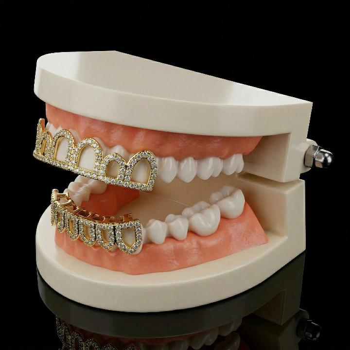 Iced Out Hollow Grillz Set Iced Out Hollow Grillz Set