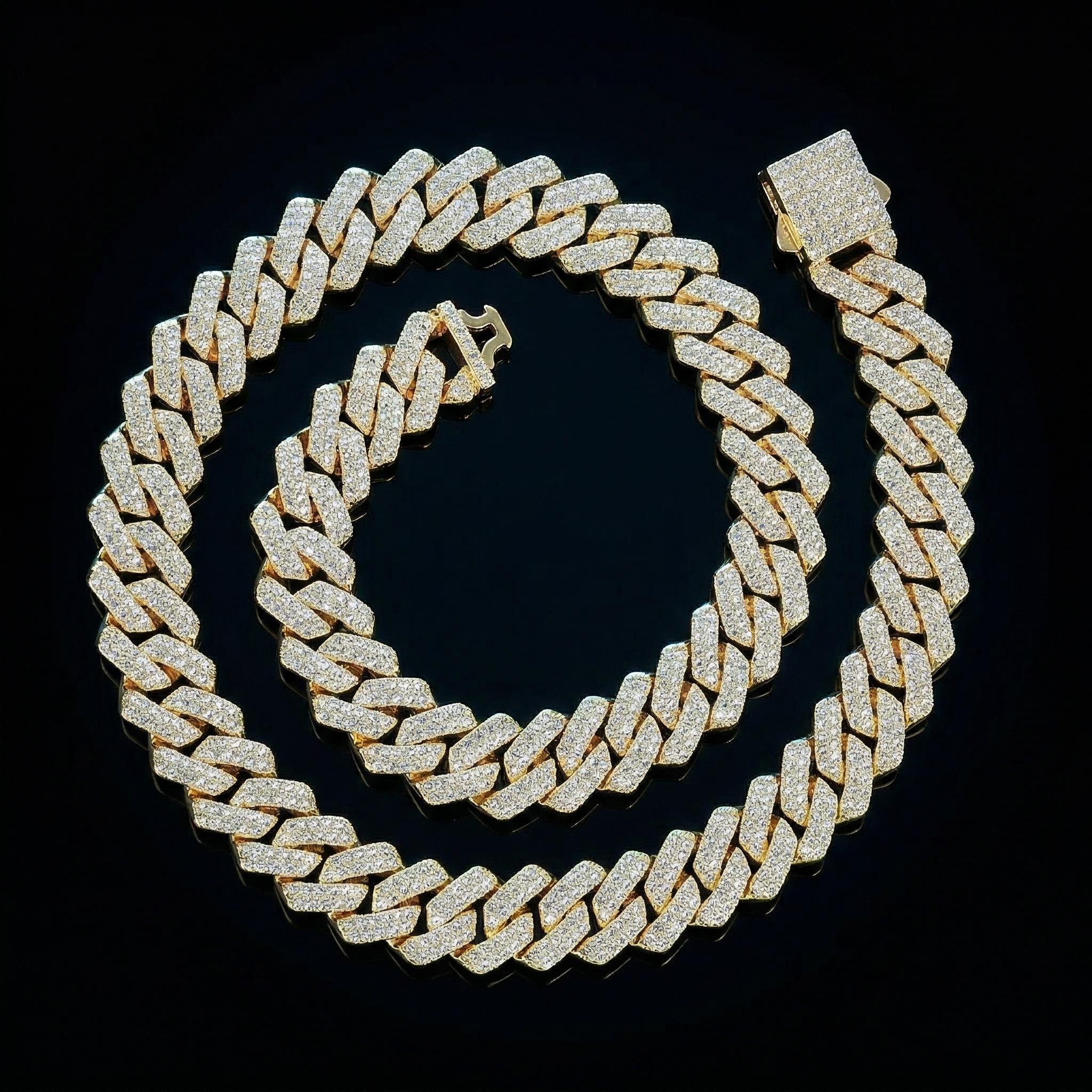 14mm Iced Out Miami Cuban Chain and Bracelet Set