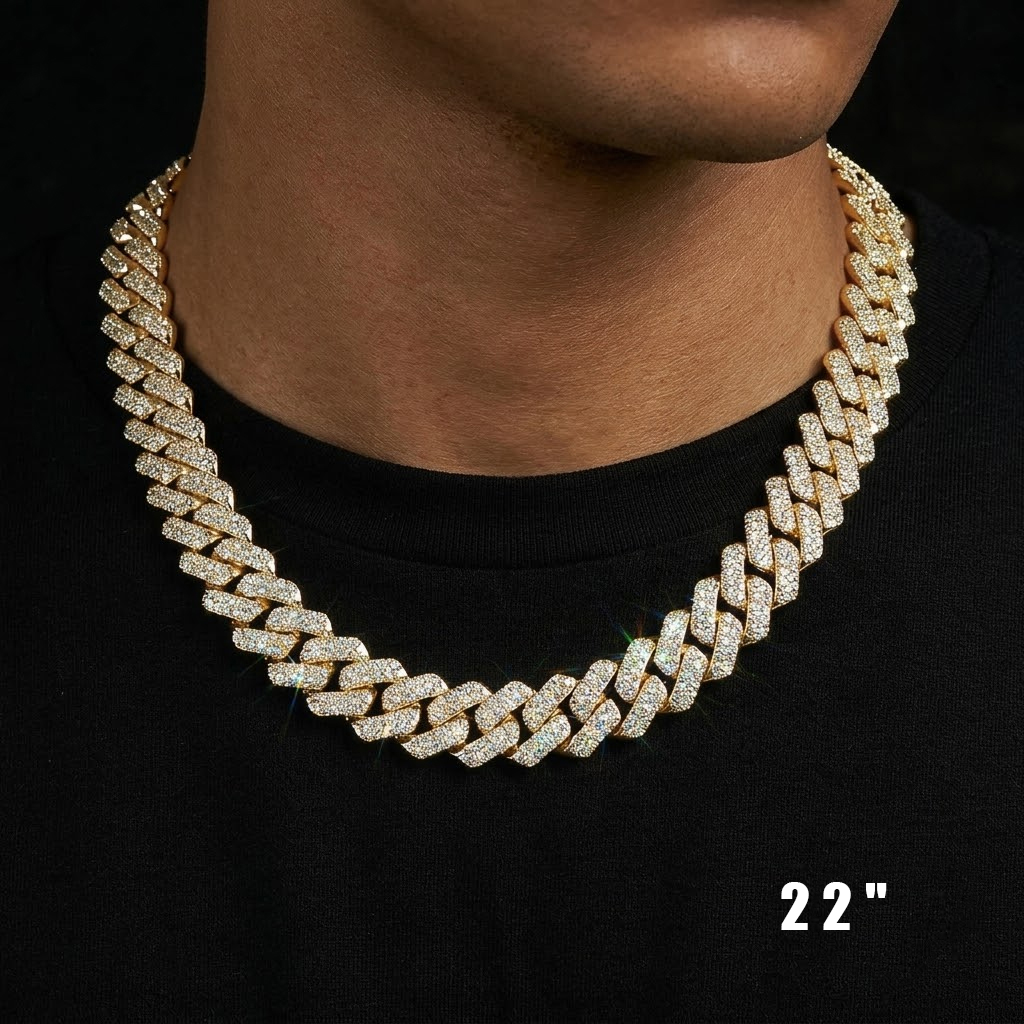 14mm Iced Out Miami Cuban Chain and Bracelet Set