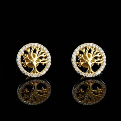 925S & VVS Moissanite Life Tree Earrings