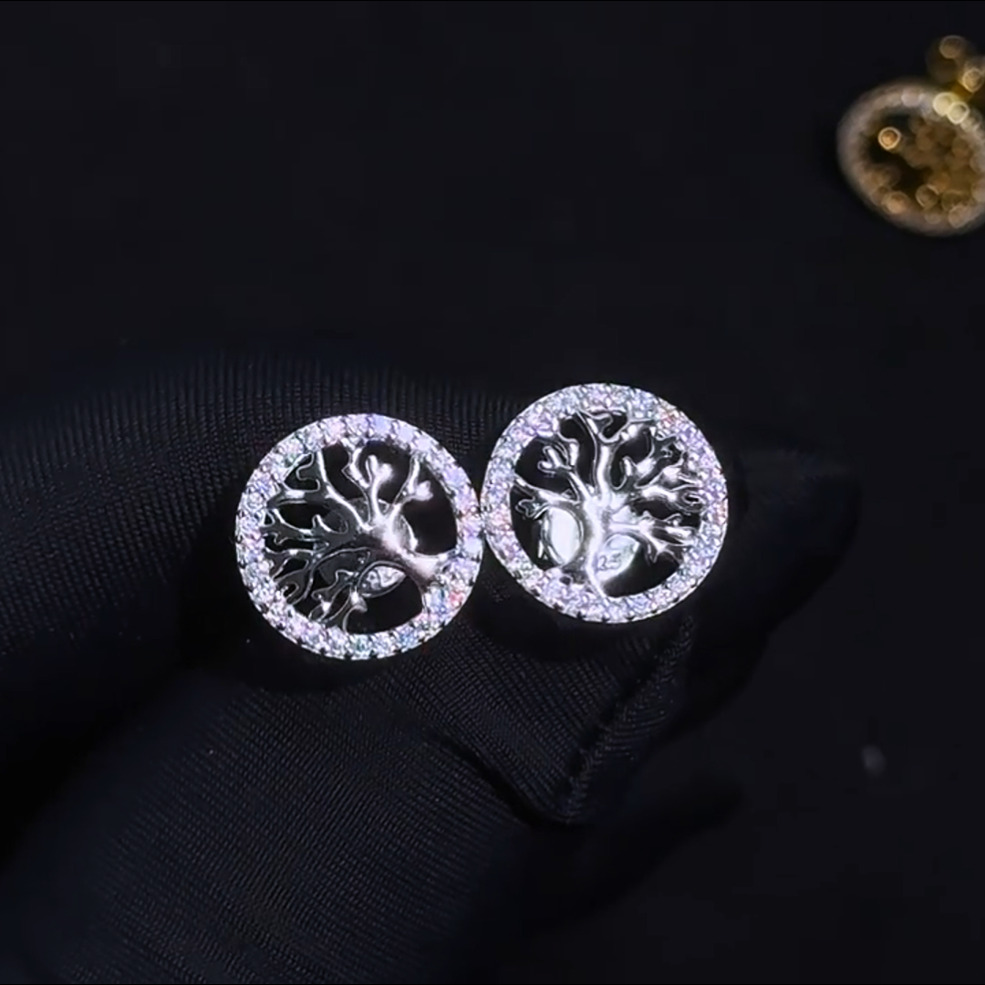 925S & VVS Moissanite Life Tree Earrings