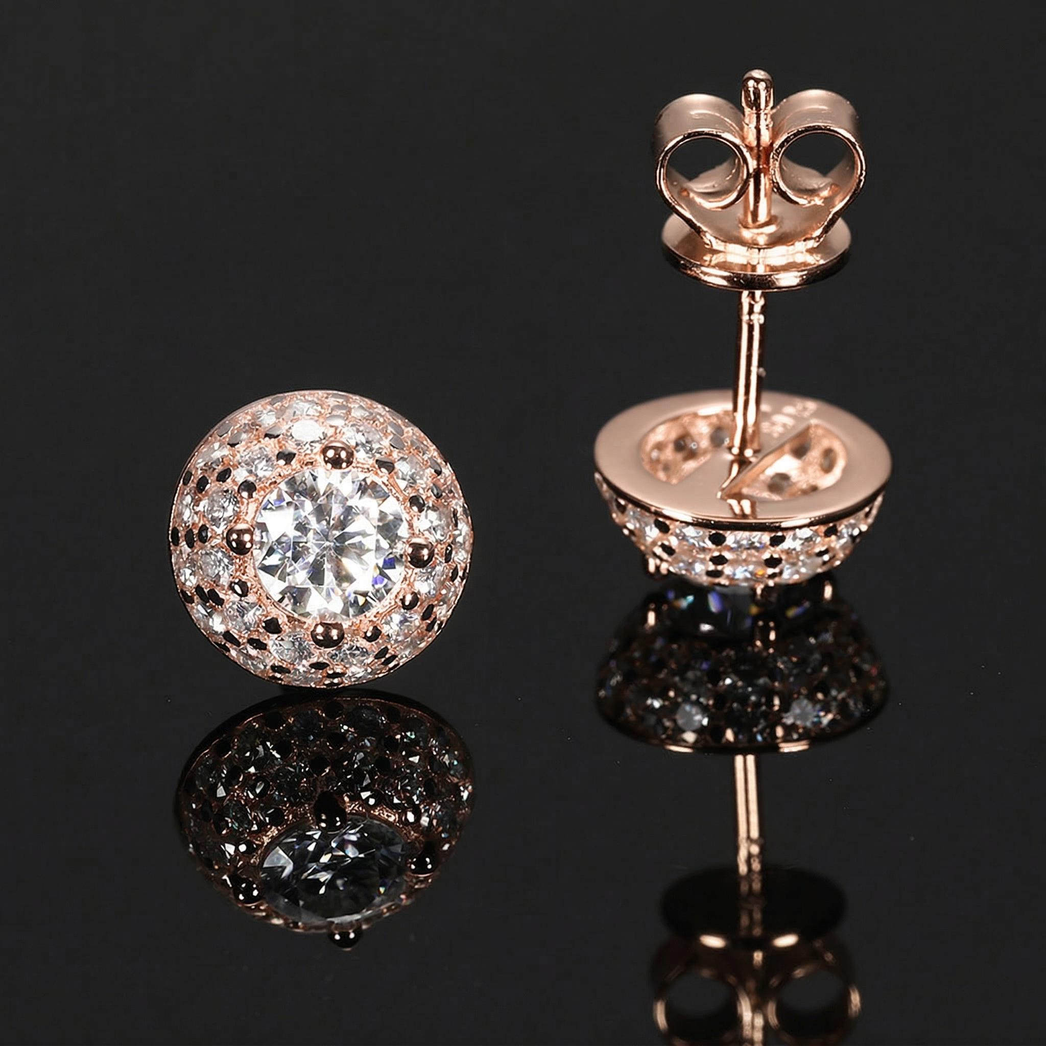 925S & VVS Moissanite Round Stud Earrings 925S & VVS Moissanite Round Stud Earrings
