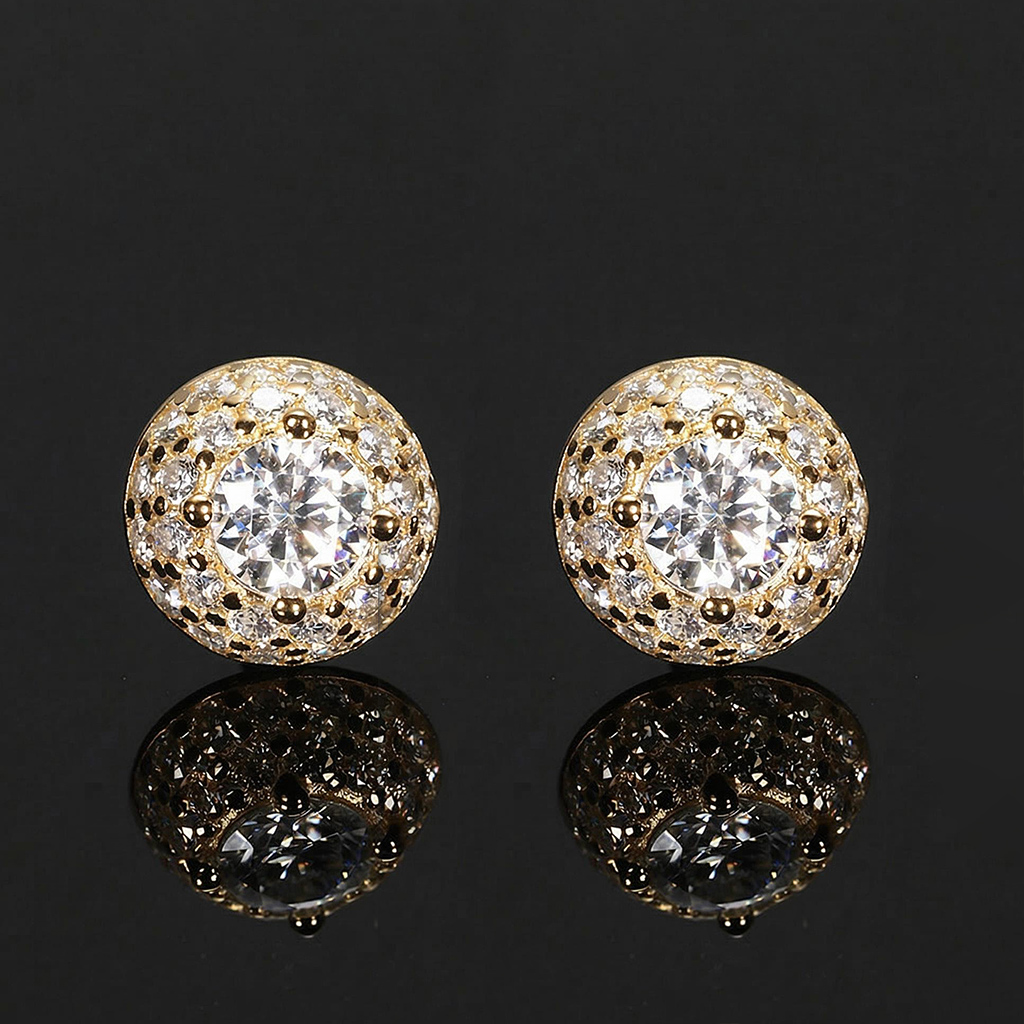 925S & VVS Moissanite Round Stud Earrings 925S & VVS Moissanite Round Stud Earrings