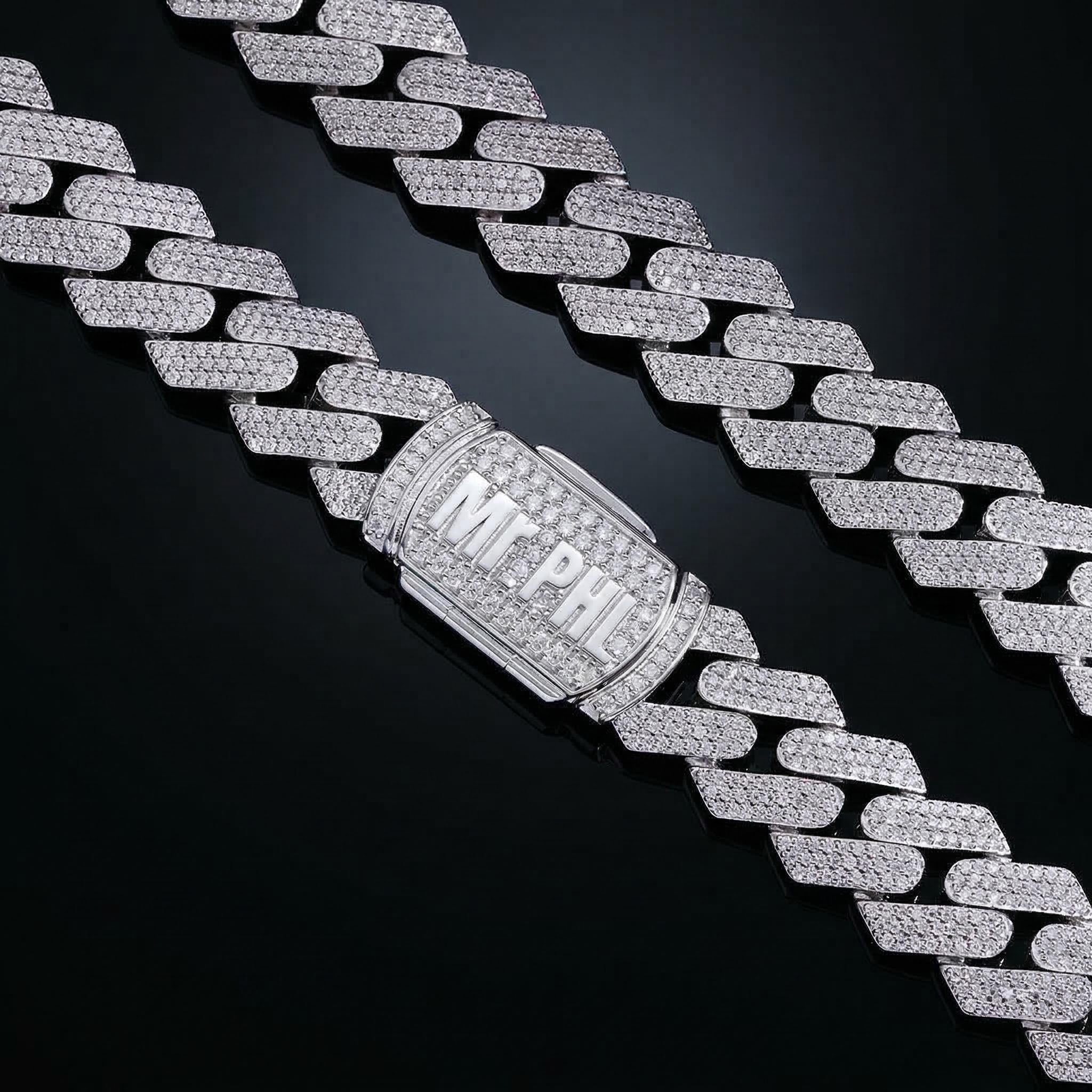 14mm S925 & Moissanite Custom Name Cuban Chain