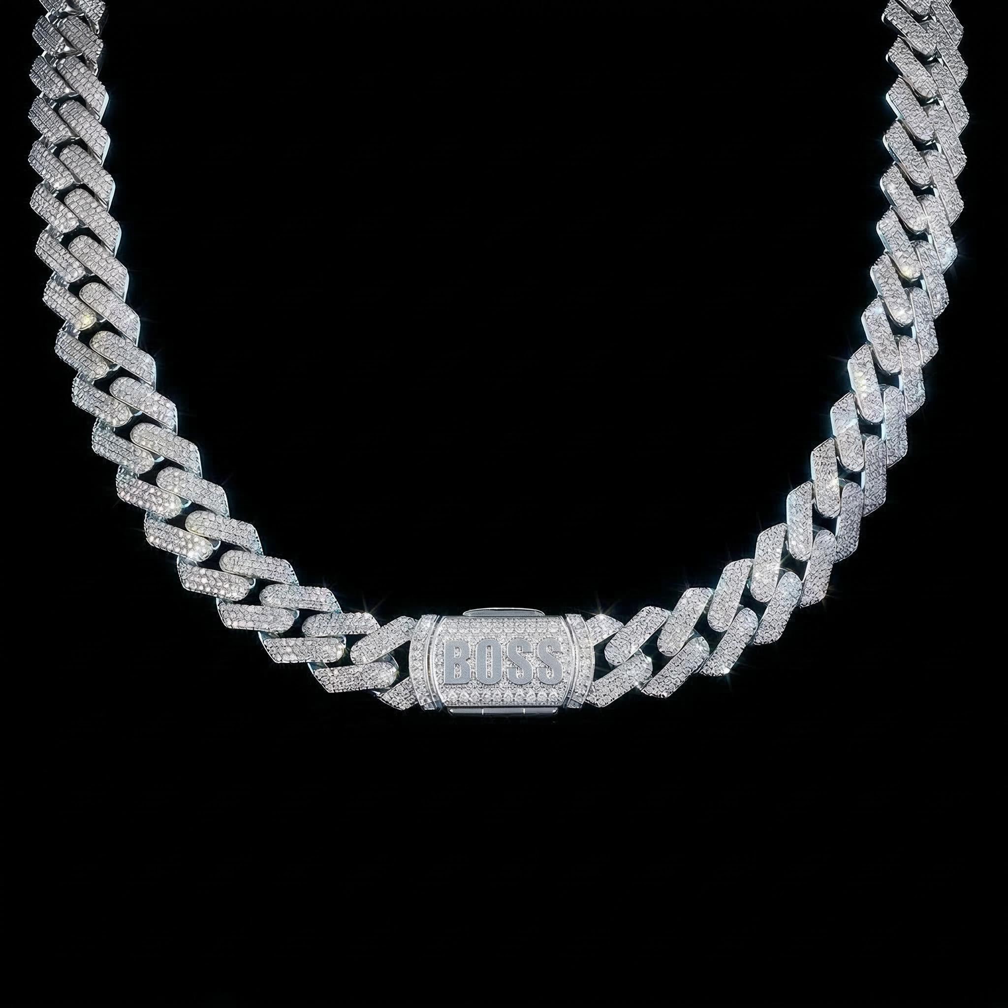 14mm S925 & Moissanite Custom Name Cuban Chain