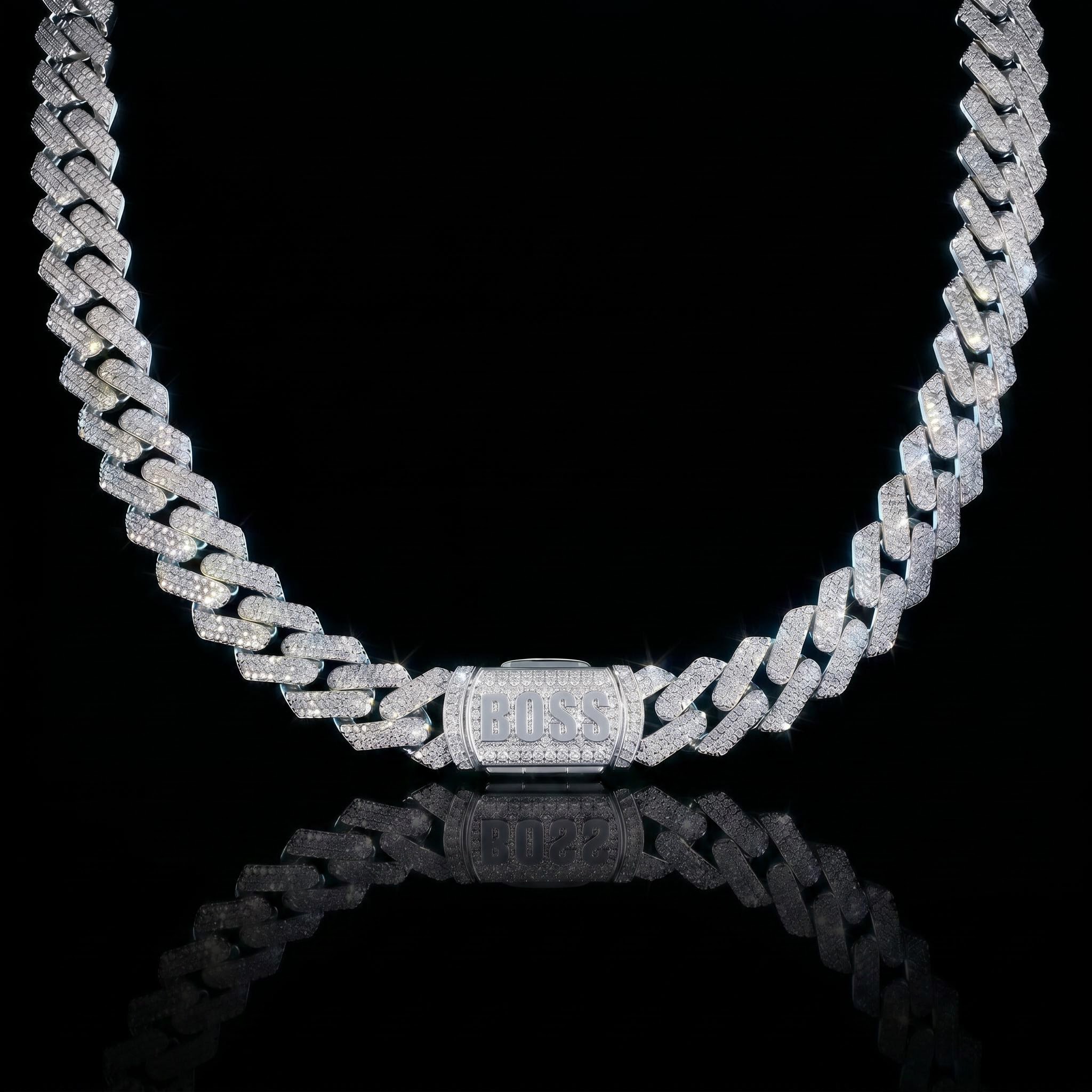 14mm S925 & Moissanite Custom Name Cuban Chain