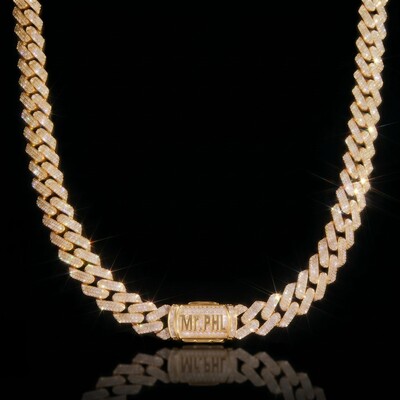 14mm S925 & Moissanite Custom Name Cuban Chain