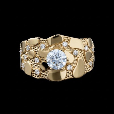 925S & VVS Moissanite Nugget Ring For Men