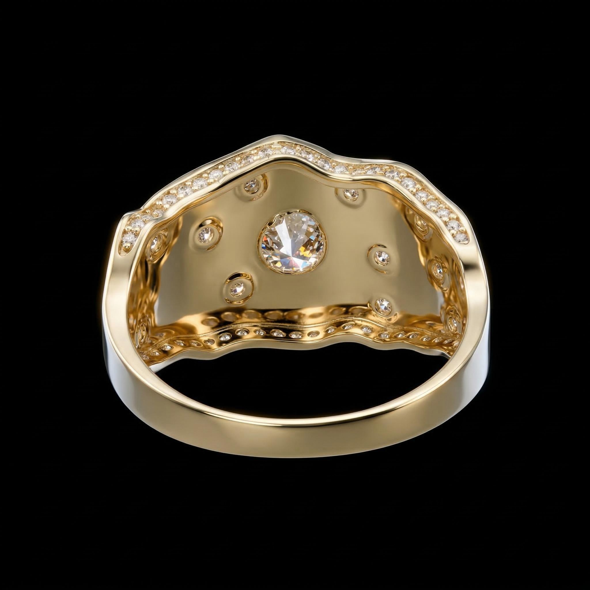 925S & VVS Moissanite Nugget Ring For Men