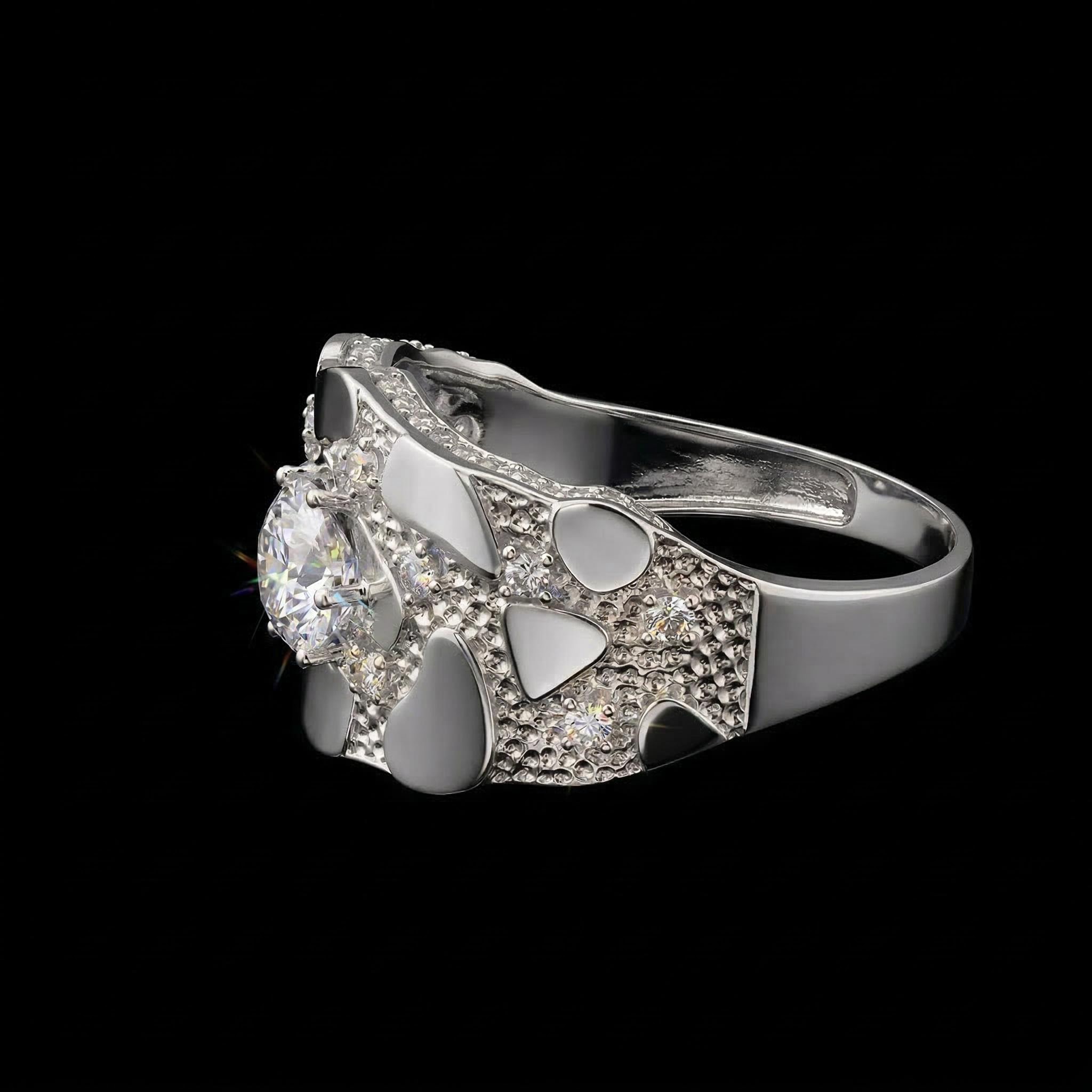 925S & VVS Moissanite Nugget Ring For Men