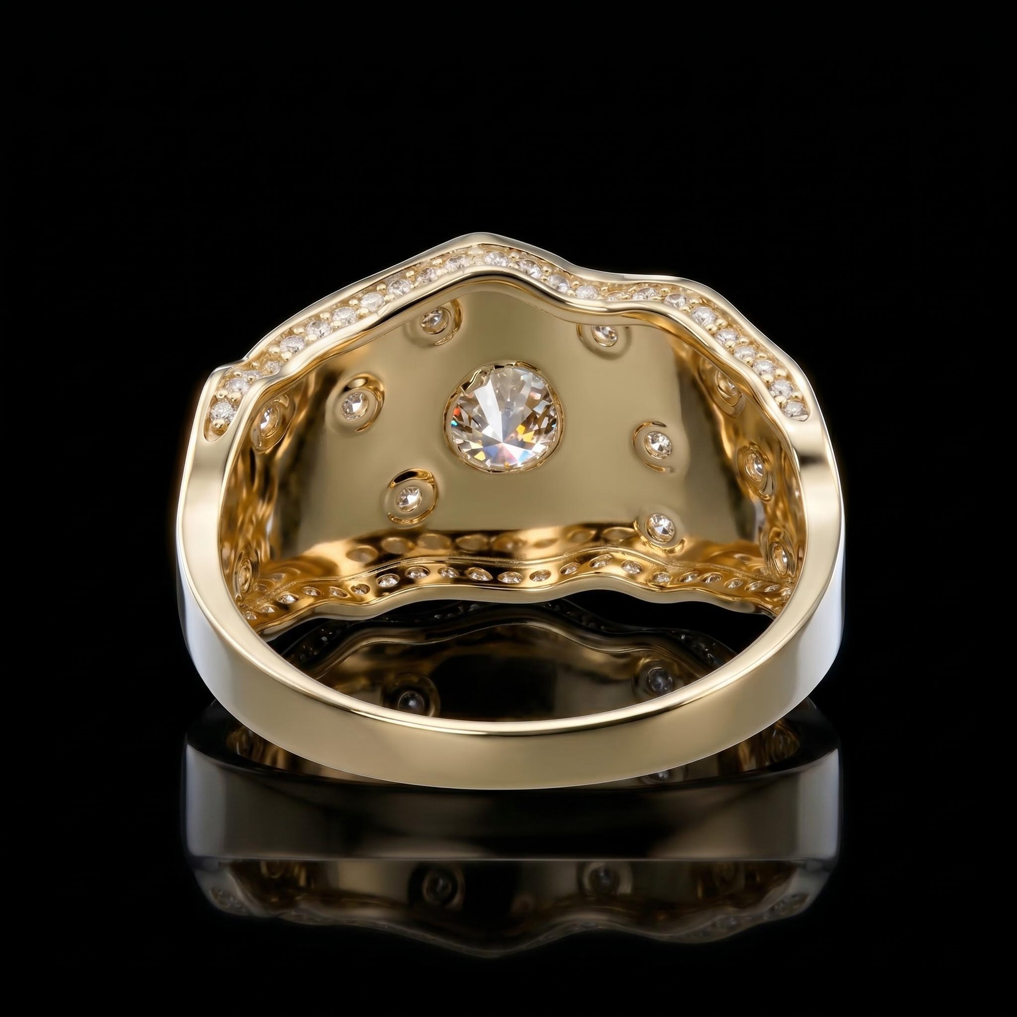 925S & VVS Moissanite Nugget Ring For Men