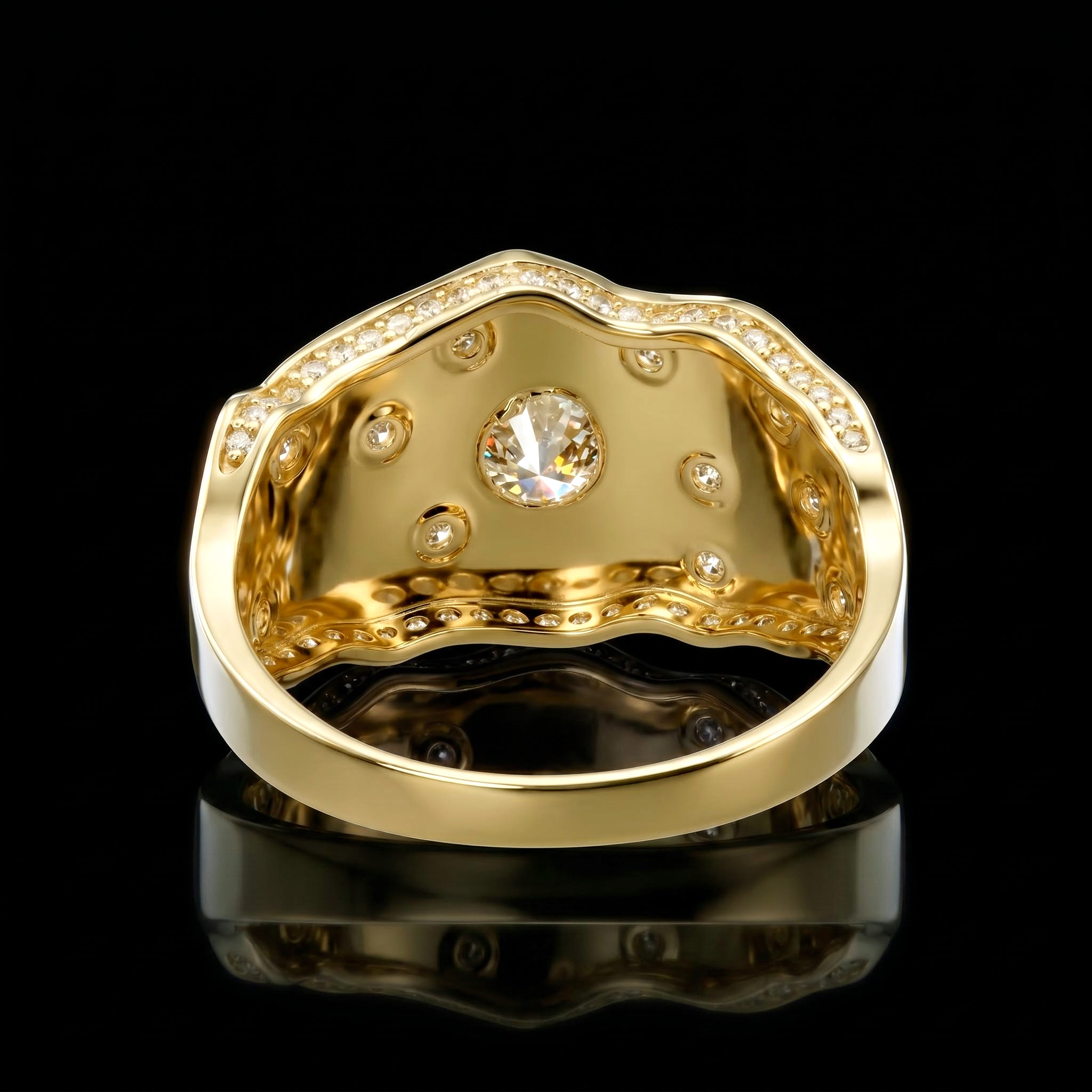 925 Silver & VVS1 Moissanite Nugget Ring For Men 925 Silver & VVS1 Moissanite Nugget Ring For Men