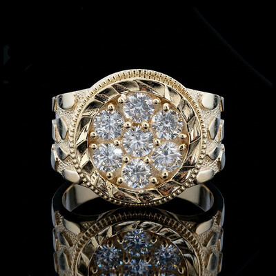 925S & VVS Moissanite 1.4CTW Nugget Ring For Men