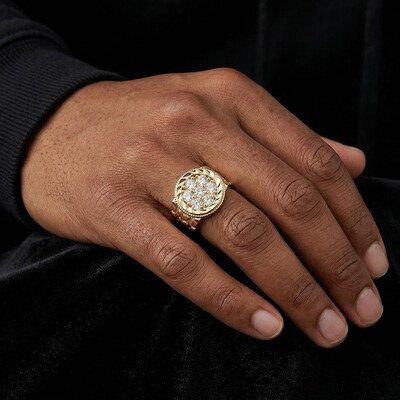 925S & VVS Moissanite 1.4CTW Nugget Ring For Men