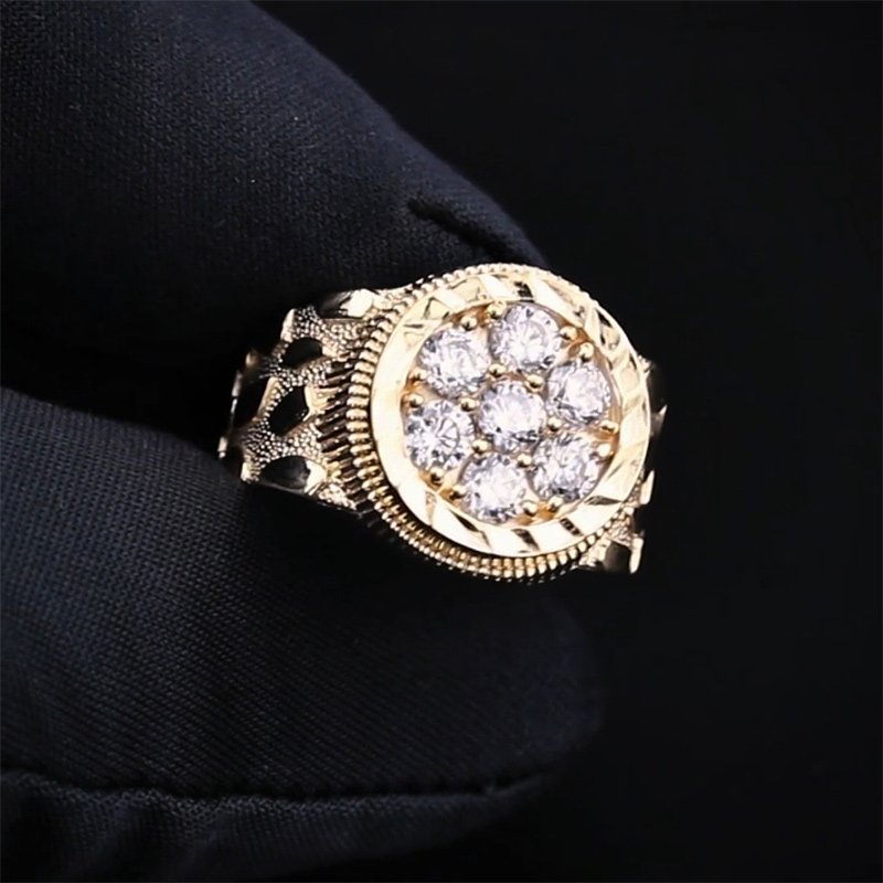 925S & VVS Moissanite 1.4CTW Nugget Ring For Men