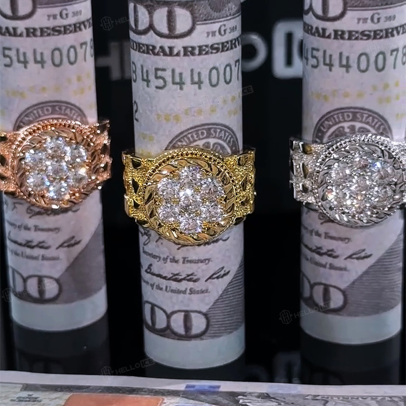 925 Silver & VVS1 Moissanite 1.4CTW Nugget Ring For Men 925 Silver & VVS1 Moissanite 1.4CTW Nugget Ring For Men