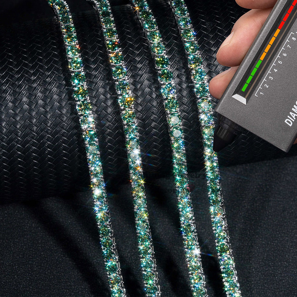 5mm S925 & Moissanite Green Tennis Chain
