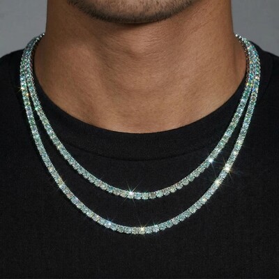 5mm S925 & Moissanite Green Tennis Chain