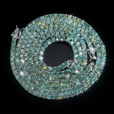 5mm S925 & Moissanite Green Tennis Chain